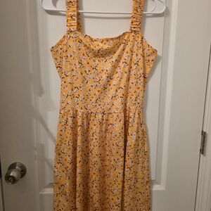 HUHOT m Floral Yellow Sundress